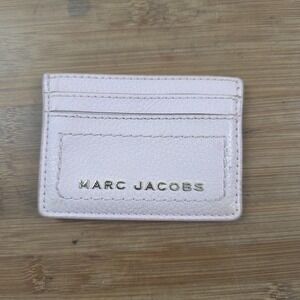 Marc Jacobs Card Wallet Womens Pink Leather Logo Slim Credit Cardholder